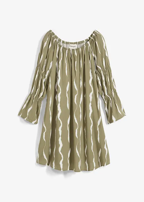 Carmen šaty ze splývavé viskózy, bonprix