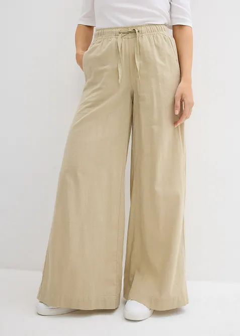 Palazzo kalhoty z čisté bavlny, bonprix