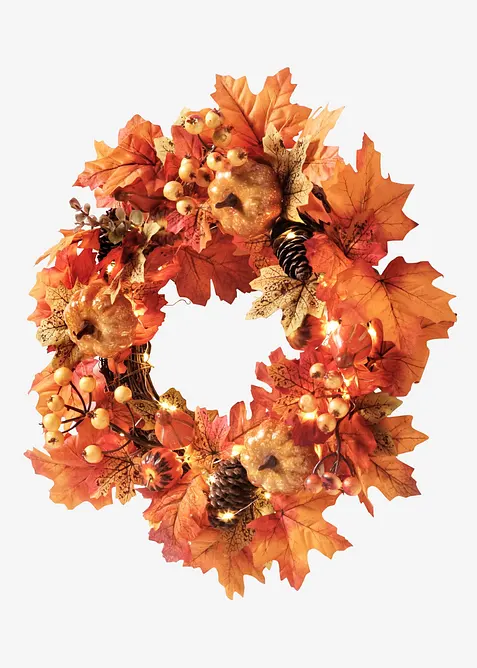 LED závěsný věnec na dveře s podzimní dekorací, bonprix