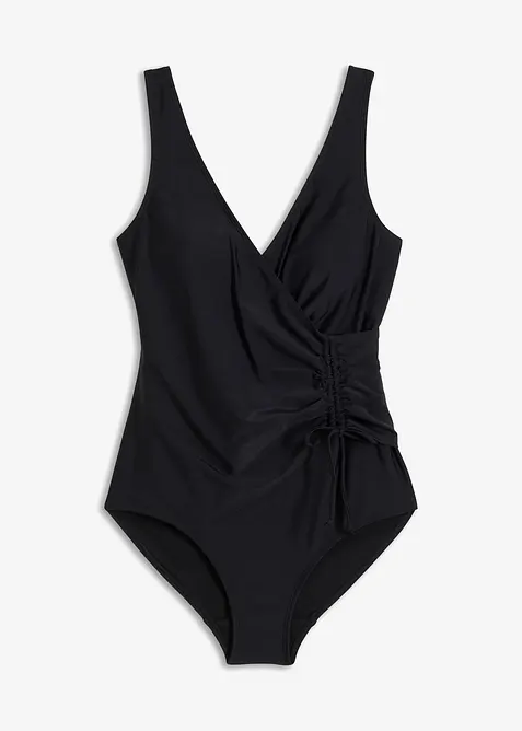 Stahovací jednodílné plavky, lehký tvarující efekt, s řasením, bonprix