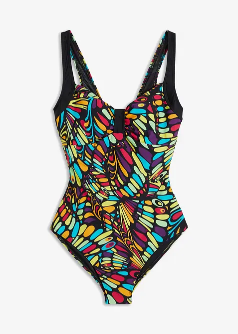 Stahovací jednodílné plavky z recyklovaného polyamidu, střední stahovací efekt, bonprix