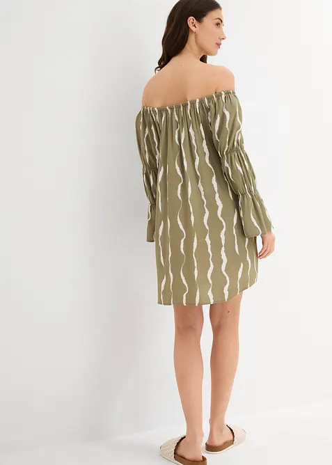 Carmen šaty ze splývavé viskózy, bonprix