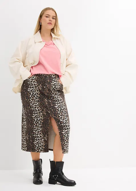 Keprová sukně z bavlny se strečem, bonprix