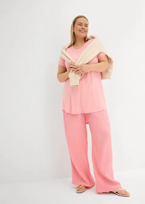 Dlouh&eacute; tričko z měkk&eacute; visk&oacute;zy, bonprix