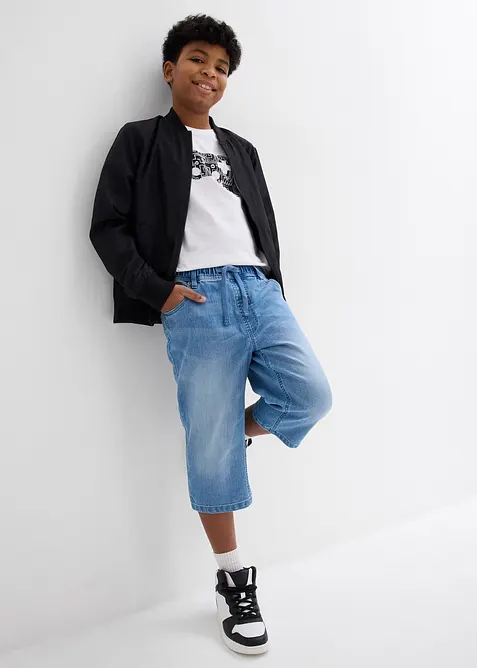 Chlapecké dlouhé bermudy bez zapínání, Slim Fit, bonprix