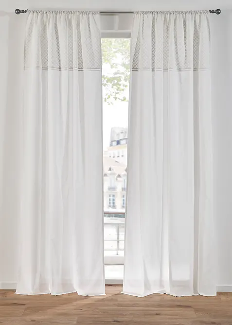 Závěs s výšivkou, organická bavlna (1 ks v balení), bonprix