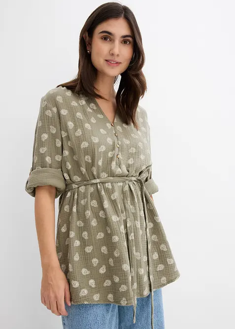 Těhotensk&aacute; a kojic&iacute; halenka z mu&scaron;el&iacute;nu z čist&eacute; bavlny, bonprix