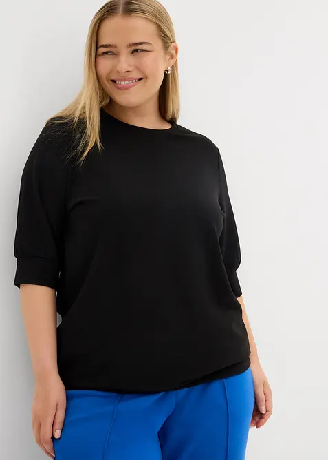 &Scaron;iroce střižen&aacute; mikina z materi&aacute;lu scuba, bonprix