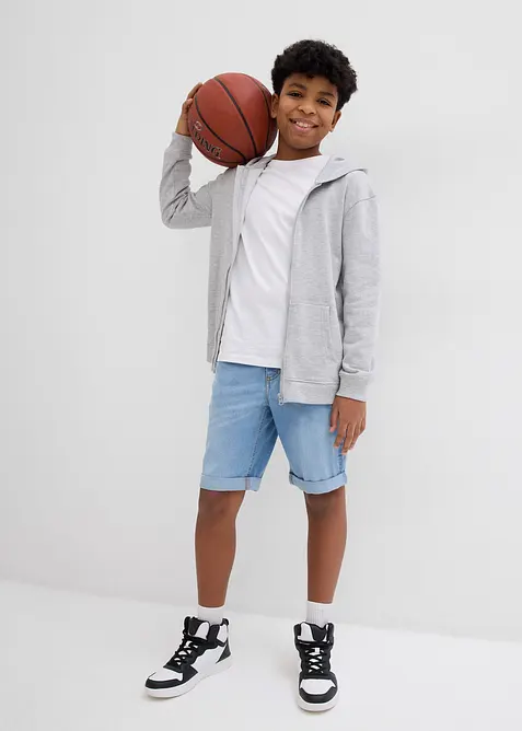 Strečové džínové bermudy s nastavitelným pasem, Slim Fit, bonprix