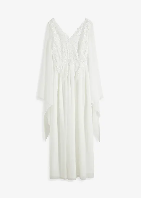 Svatebn&iacute; &scaron;aty z jemn&eacute;ho &scaron;ifonu s krajkou, bonprix