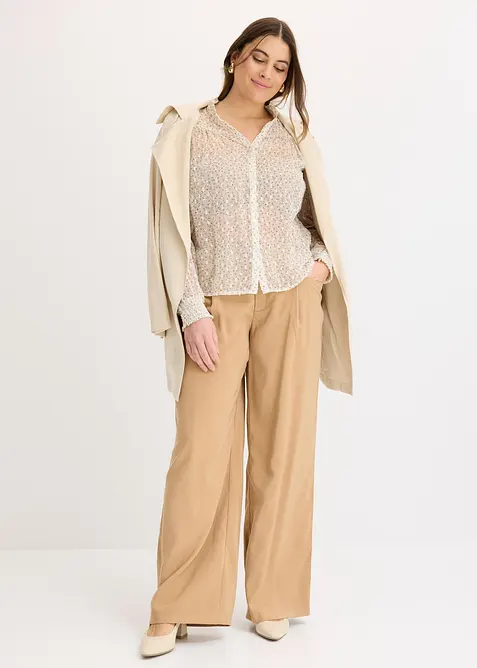 Poti&scaron;těn&aacute; &scaron;if&oacute;nov&aacute; halenka s r&yacute;&scaron;ky, bonprix