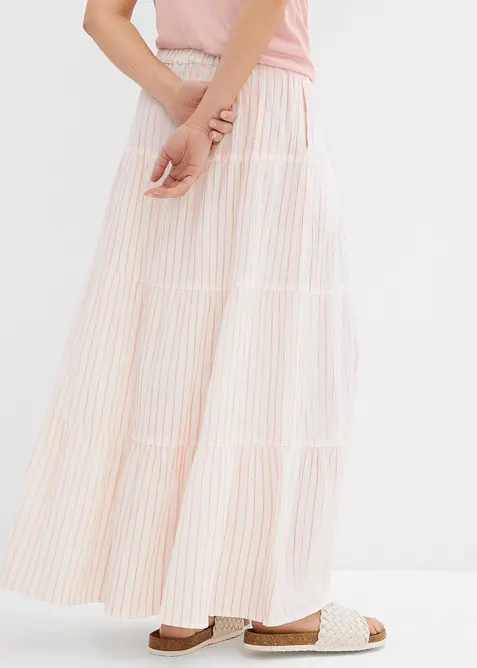 Proužkovan&aacute; dlouh&aacute; sukně z čist&eacute; bavlny, bonprix