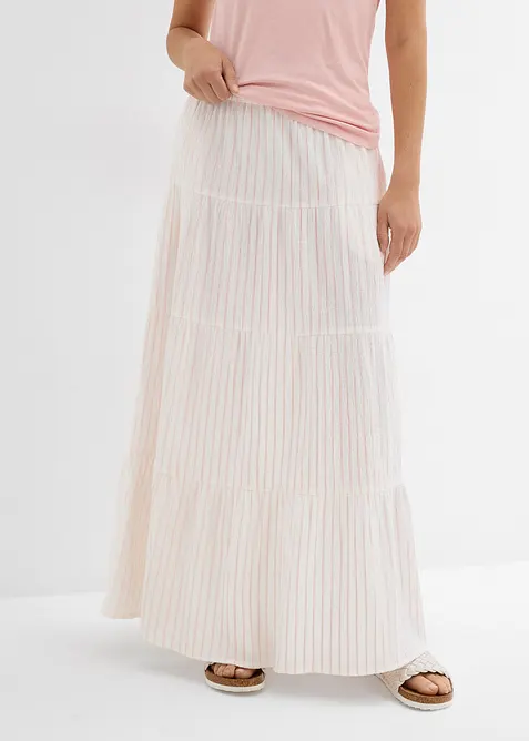 Proužkovan&aacute; dlouh&aacute; sukně z čist&eacute; bavlny, bonprix