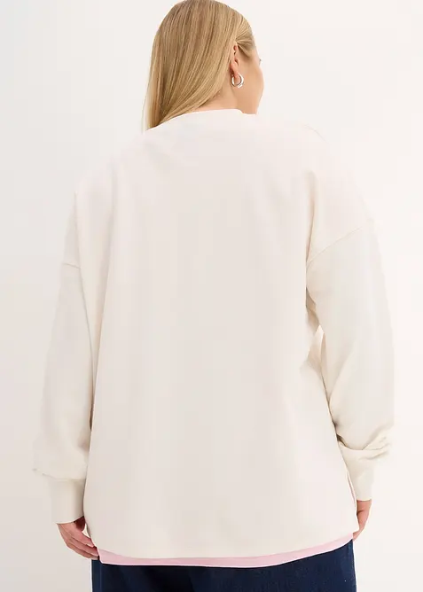 Oversize mikina z bavlněn&eacute; směsi, bonprix
