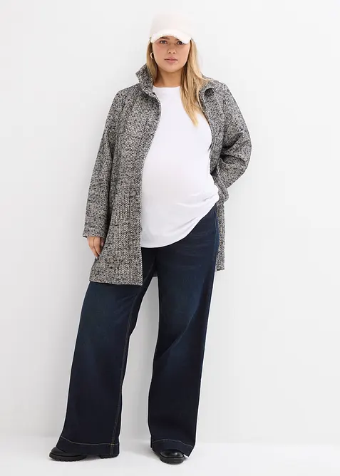 Ležérní krátký kabát ve vlněném vzhledu na přechodné období, bonprix