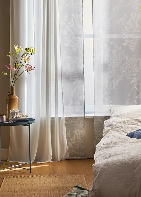 Posuvná záclona s květinovým potiskem (1 ks v balení), bonprix