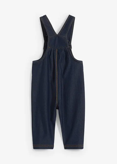 Měkké teplákové kalhoty s laclem, z bavlněné směsi, s dřevěnými knoflíky, bonprix