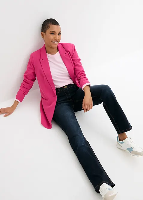 Dž&iacute;ny Straight, Mid Waist, pohodln&yacute; pas, bonprix