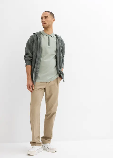 Pólo tričko z piké z čisté bavlny, se zipem, bonprix