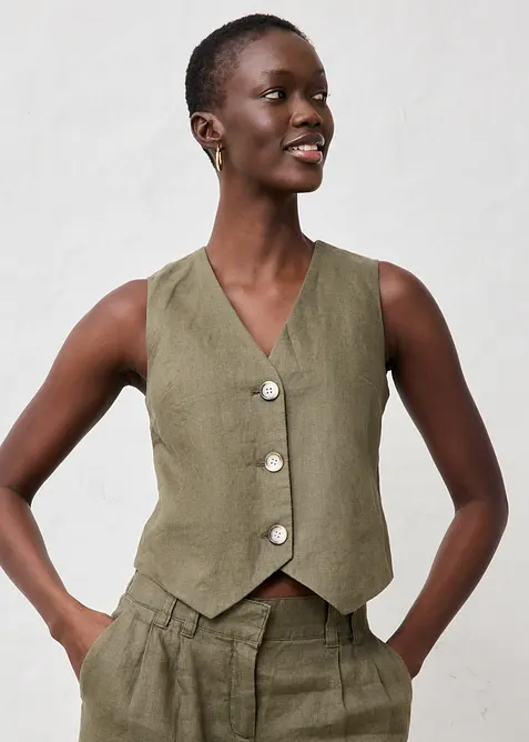 Lněná vesta z čistého lnu, bonprix