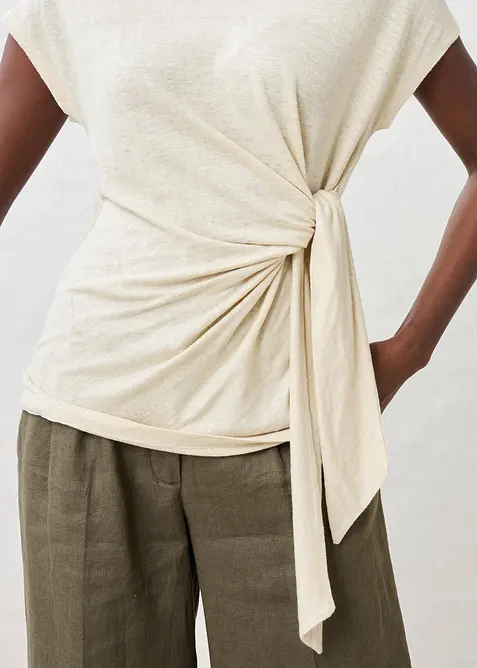 Zavinovac&iacute; triko z čist&eacute;ho lnu, bonprix