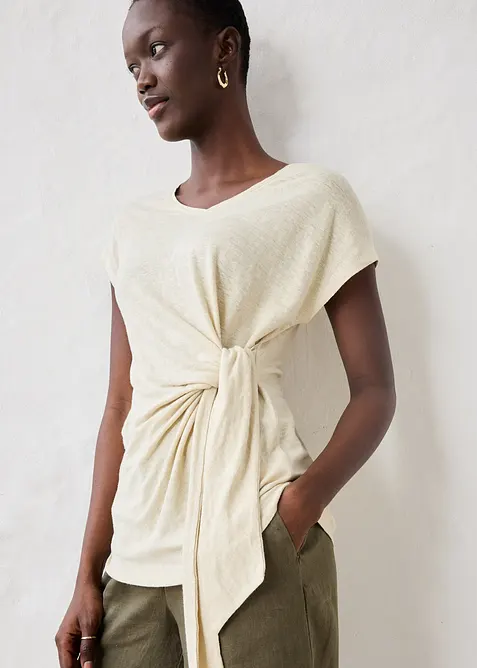 Zavinovac&iacute; triko z čist&eacute;ho lnu, bonprix