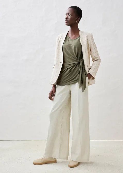 Zavinovací triko z čistého lnu, bonprix