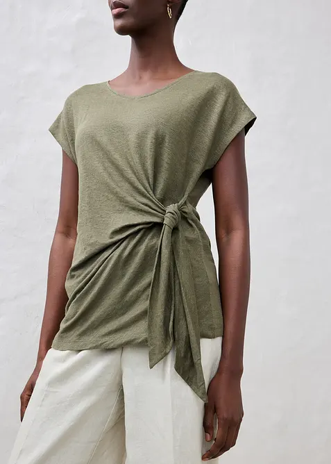 Zavinovac&iacute; triko z čist&eacute;ho lnu, bonprix