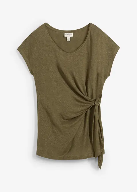 Zavinovací triko z čistého lnu, bonprix