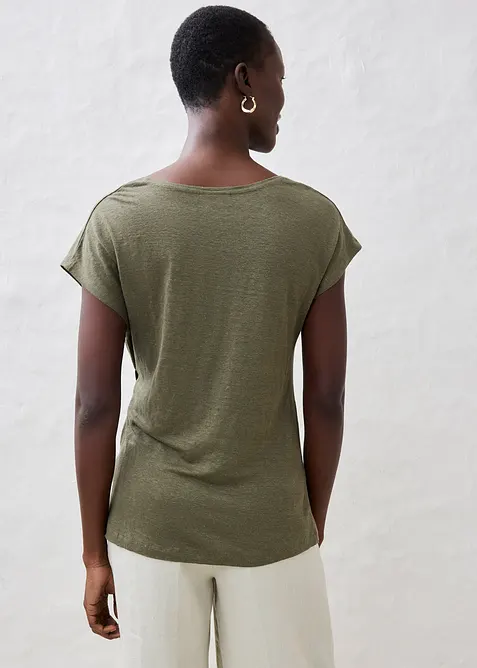 Zavinovací triko z čistého lnu, bonprix