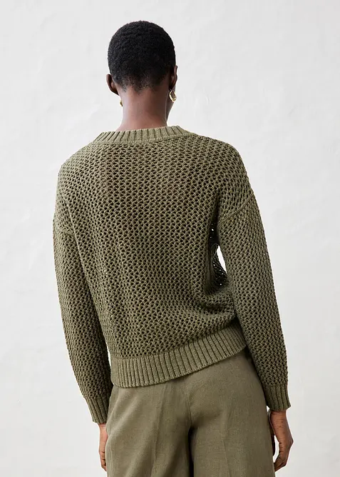 Ažurov&yacute; svetr z lehk&eacute; lněn&eacute; směsi, bonprix