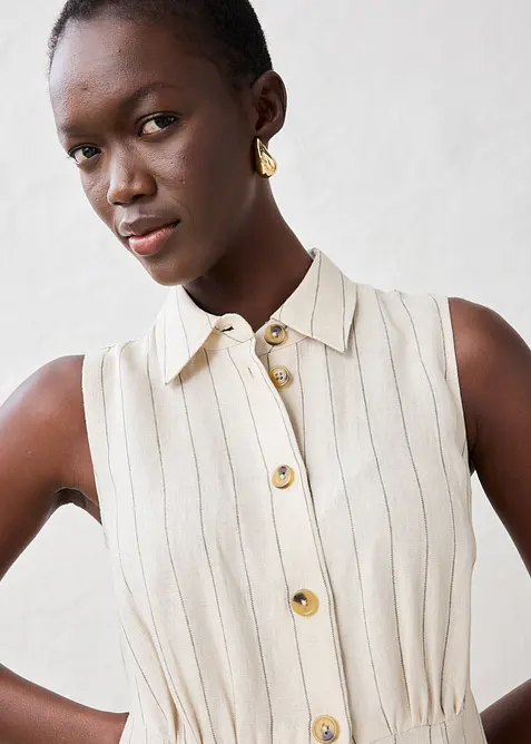 Košilové šaty z čistého lnu, bonprix