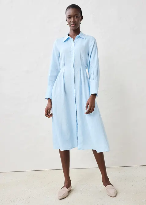 Košilové šaty z čistého lnu, bonprix