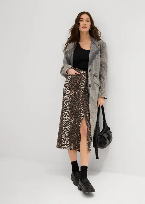 Keprová sukně z bavlny se strečem, bonprix