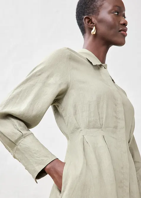 Košilové šaty z čistého lnu, bonprix