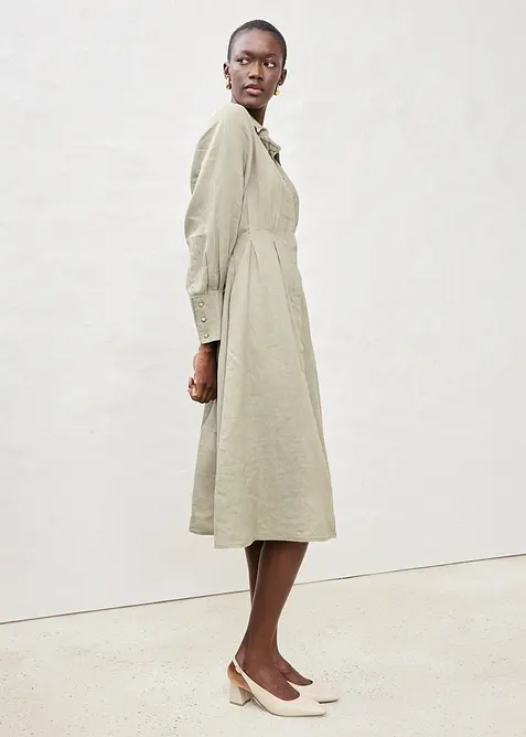 Košilové šaty z čistého lnu, bonprix