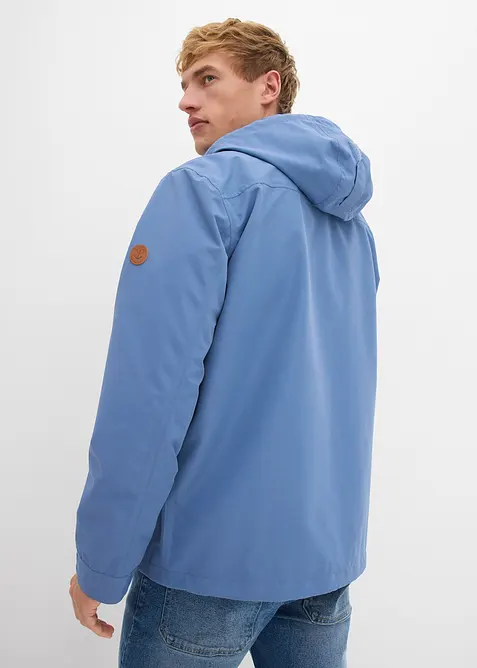 Funkčn&iacute; bunda s vodoodpudivou &uacute;pravou, kapuc&iacute; a s detaily z uměl&eacute; kůže, bonprix