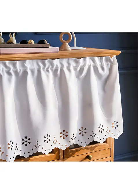 Polotransparentní vitrážková záclona se vzorovaným lemem, bonprix