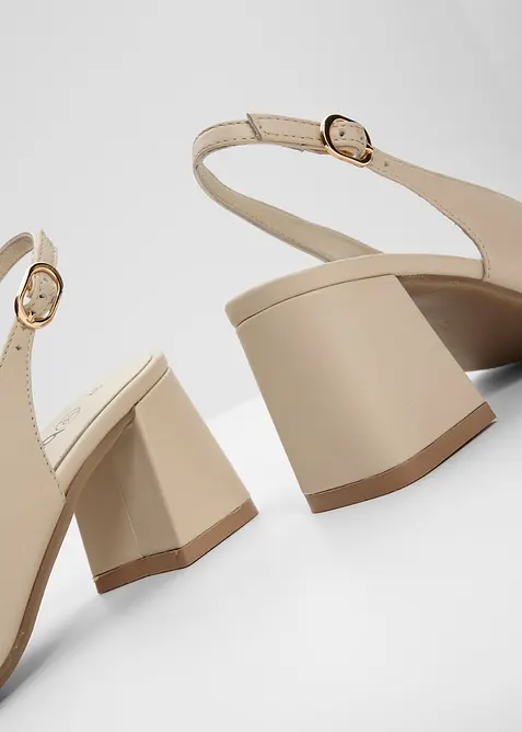 Kožené lodičky s otevřenou patou, bonprix