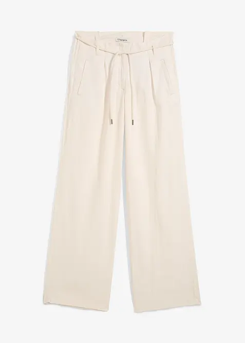 Kalhoty ve stylu paperbag z vzdušné směsi se lnem, bonprix