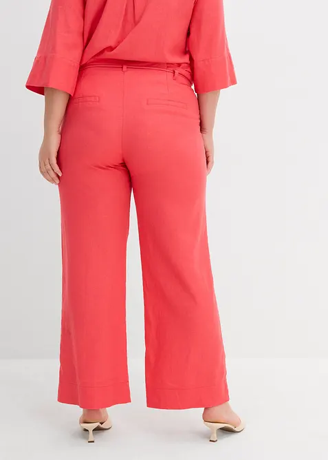 Kalhoty ve stylu paperbag z vzdu&scaron;n&eacute; směsi se lnem, bonprix