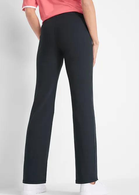 Sportovn&iacute; bavlněn&eacute; kalhoty se strečem, Bootcut, bonprix