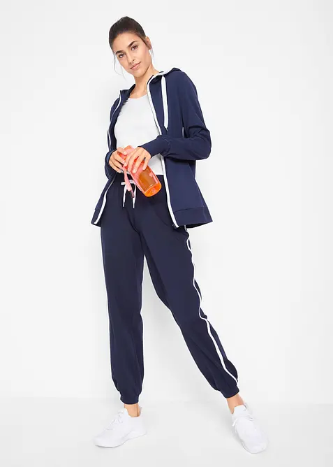 Strečov&aacute; mikina na zap&iacute;n&aacute;n&iacute;, s bavlnou, bonprix