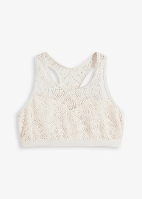 Bikinový podprsenkový top s krajkou, bonprix