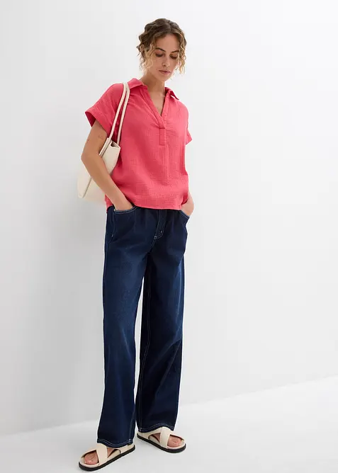 Halenka s kr&aacute;tk&yacute;m ruk&aacute;vem, ze vzdu&scaron;n&eacute;ho mu&scaron;el&iacute;nu, bonprix