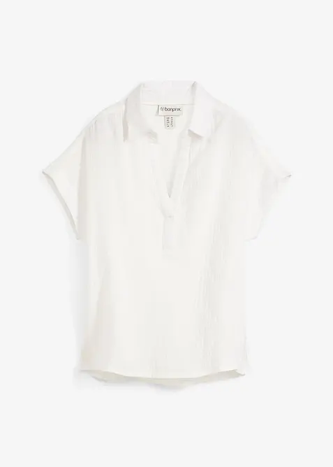 Halenka s krátkým rukávem, ze vzdušného mušelínu, bonprix