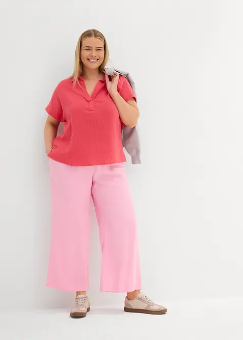 Halenka s kr&aacute;tk&yacute;m ruk&aacute;vem, ze vzdu&scaron;n&eacute;ho mu&scaron;el&iacute;nu, bonprix