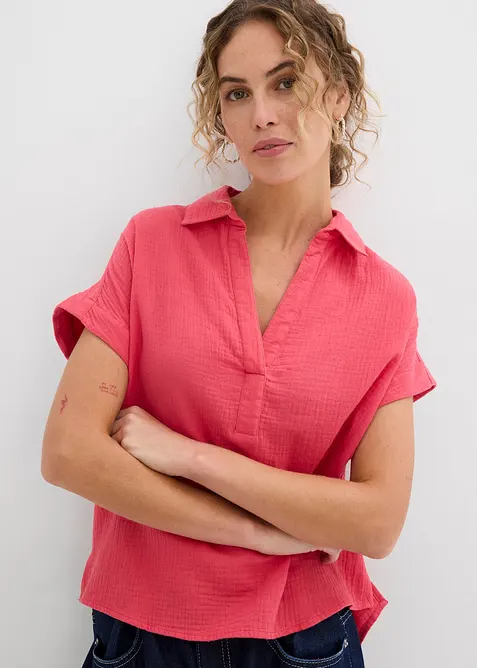 Halenka s kr&aacute;tk&yacute;m ruk&aacute;vem, ze vzdu&scaron;n&eacute;ho mu&scaron;el&iacute;nu, bonprix