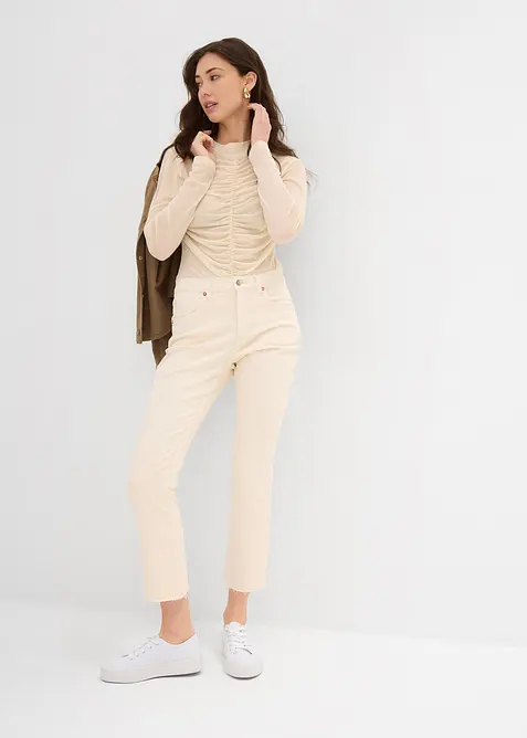 Džíny Flared, High Waist, zkrácené, bonprix