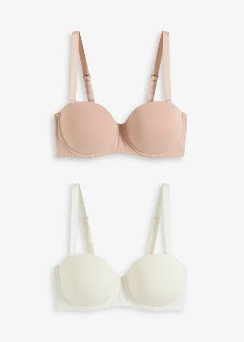 Multifunkční podprsenka s kosticemi a organickou bavlnou (2 ks v balení), bonprix